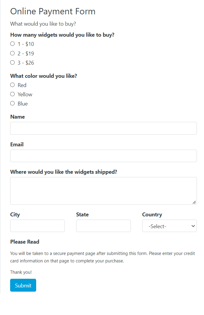 Online-Payment-Form